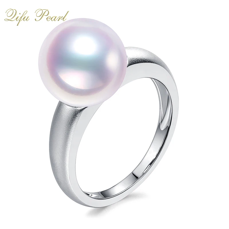 Factory direct  jewelry supply simple 925 sterling silver ring sand-blasting process southsea pearl ring for women
