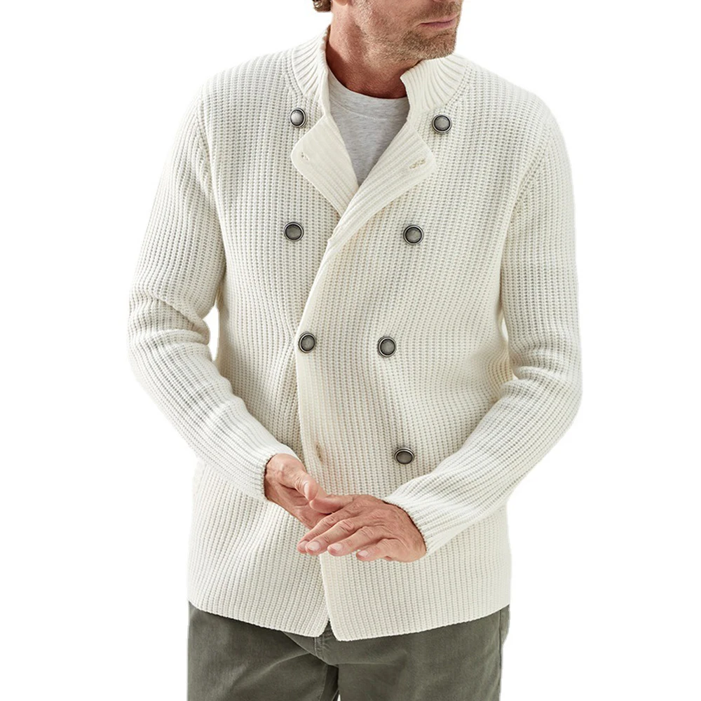 Manufacturer Men Button Cashmere Knitwear Coat Custom Men Winter Wool Oversized Crochet Cotton Knitted Cardigan Jacket Sweater