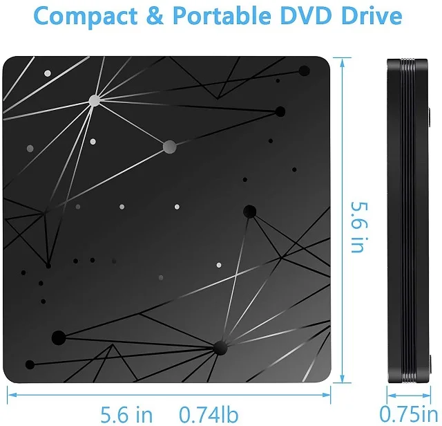 Best Selling Type-C Laptop Slim CD Drive USB 3.0 Portable External DVD Player Win 11mac DVD rw Recorder Disc Reader