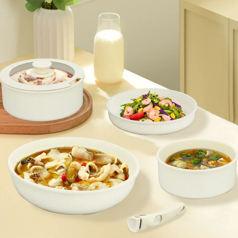 2024 NEW 11pcs Pots and Pans Set Nonstick Cookware Sets Detachable Handle Induction RV Kitchen Set Removable Handle