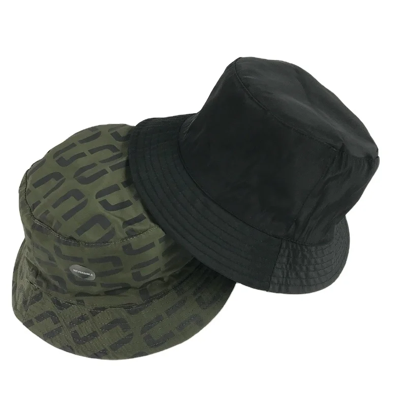 RPET Custom Reversible Bucket Fisherman Sun Hat With Allover Printing And Label Logo Adult Mens