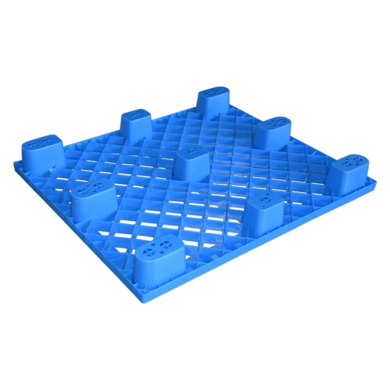 Nine Feet Single Sided Full Perimeter Base Nestable Warehouse Stacking Plastic Gird Type Hdpe Pallet