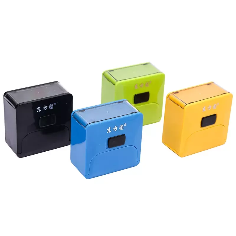 Best price portable 38*14mm rubber Stamp printer office self-inking stamp for Textile pre-inked flash stamp holder.