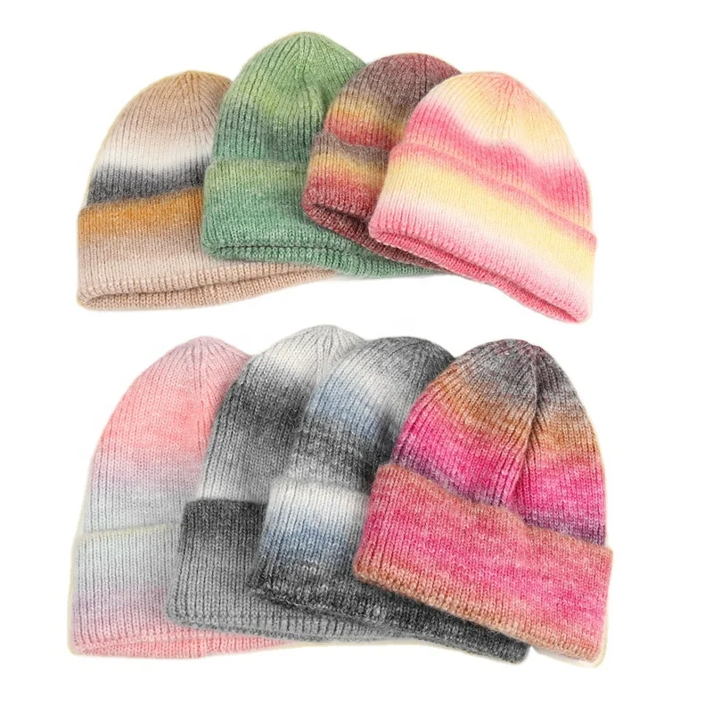 Wholesale Oem Custom Logo Unisex Acrylic Jacquard Winter Hat Women Kids Warm Ski Cap All Over Print Jacquard Knitted Beanie