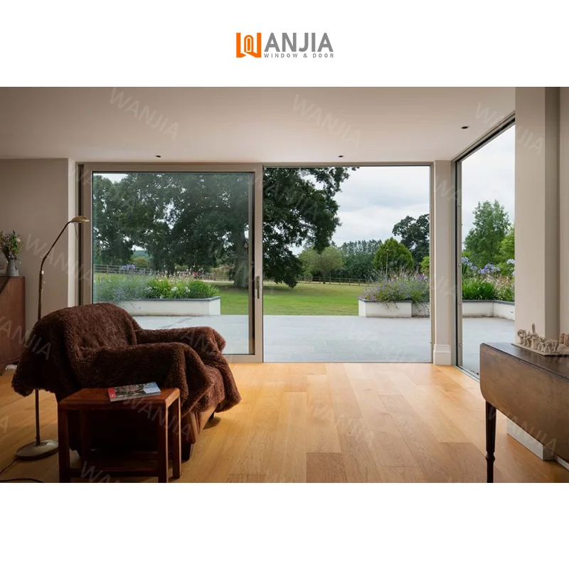 WANJIA exterior patio glass aluminium sliding doors aluminum 96 x 80 sliding glass door minimalist design sliding patio door
