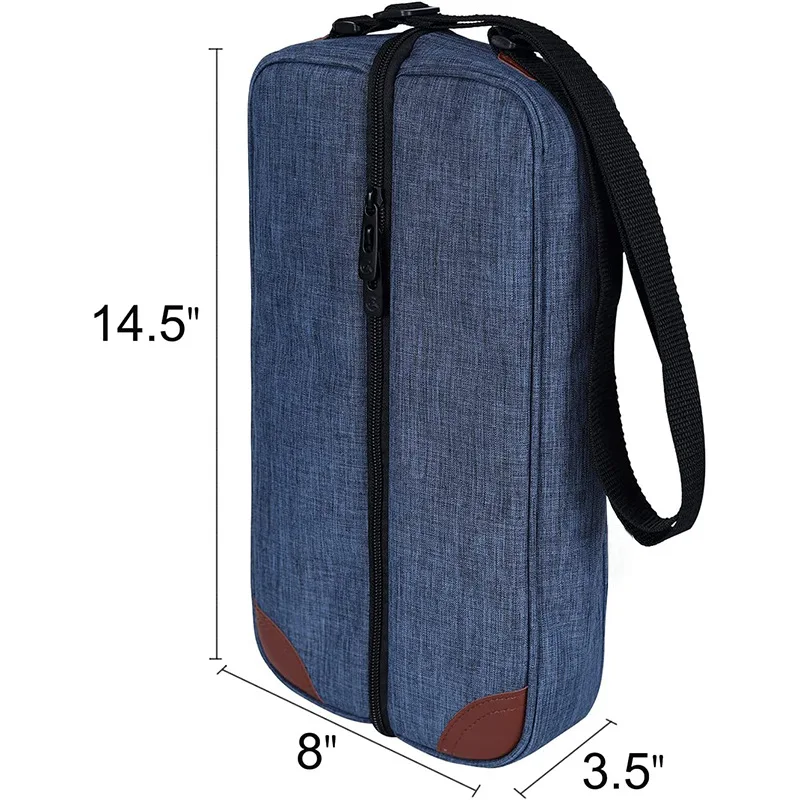 Wine Tote Bag with Cooler Compartment Picnic Wine And Two Glasses Holder Carrier Bags For Wine Lovers Gift