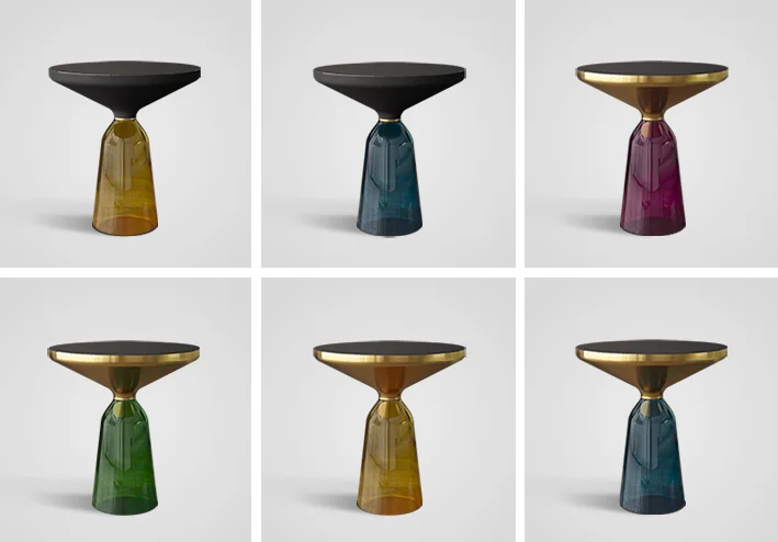 New design modern living room furniture  stainless steel tempered glass table top center coffee table set