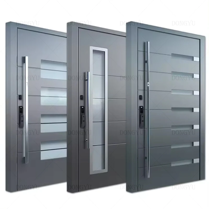 Dubai metal security exterior front doors for houses modern aluminium front doors for homes large main entry armored pivot door
