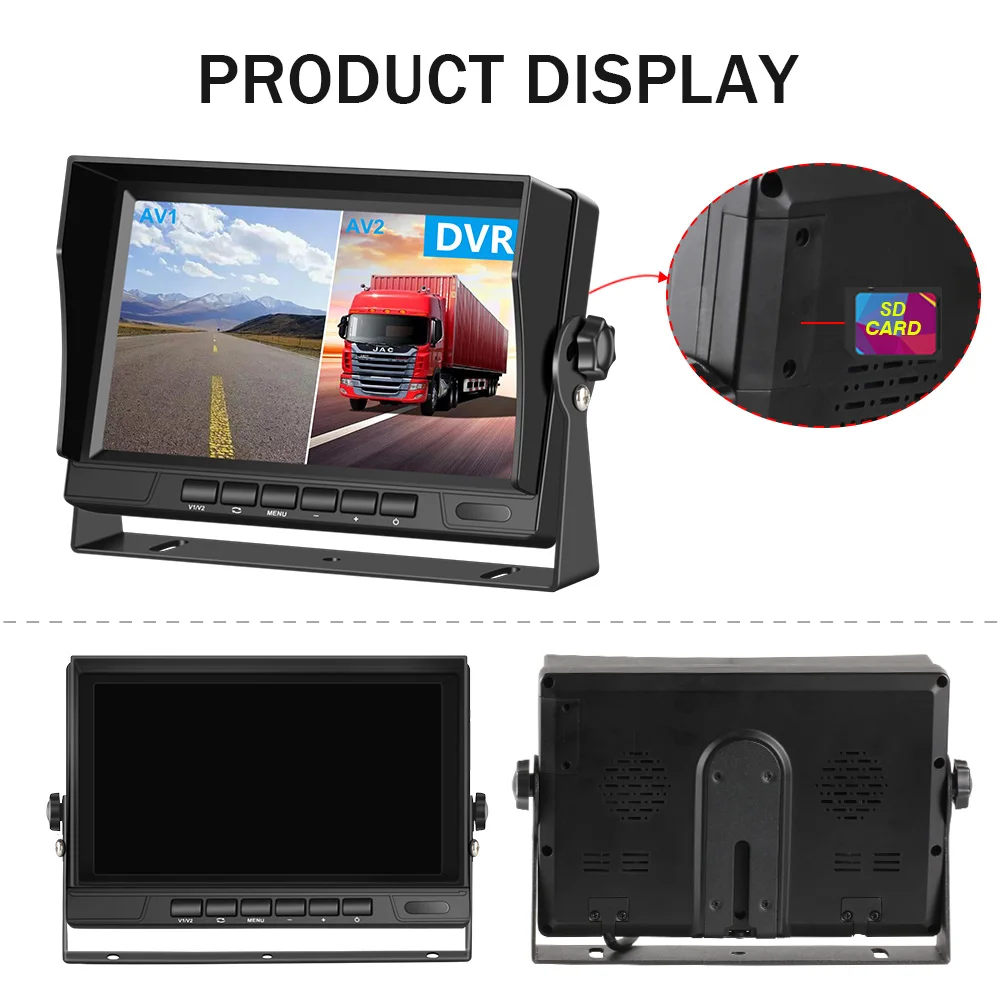 AHD 720P 1080P 2CH/2channel HD Rear View 7 inch IPS Car Vehicle Monitor Reversing Aid Backup Bus Truck Rearview Camera System