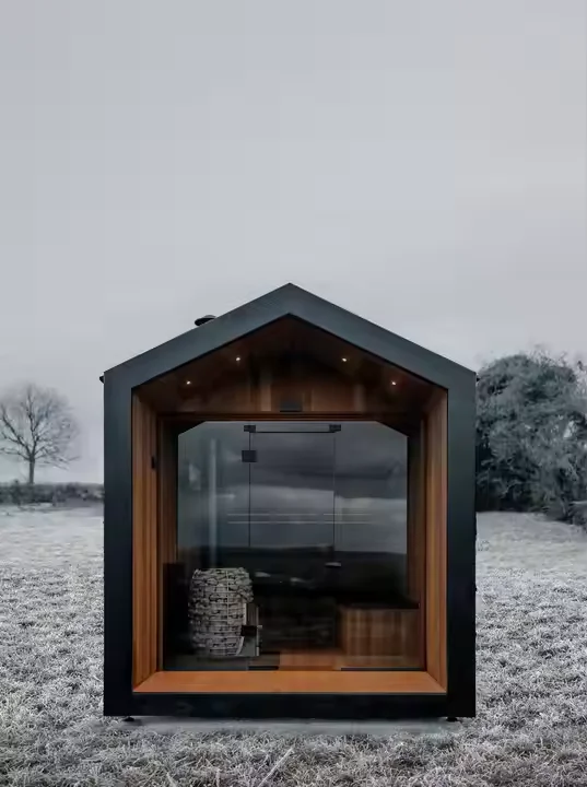 Hot Sale Carbonized Spruce Sauna Rooms Outdoors Sauna for 6 People Professional Manufacturer With Sauna Stove