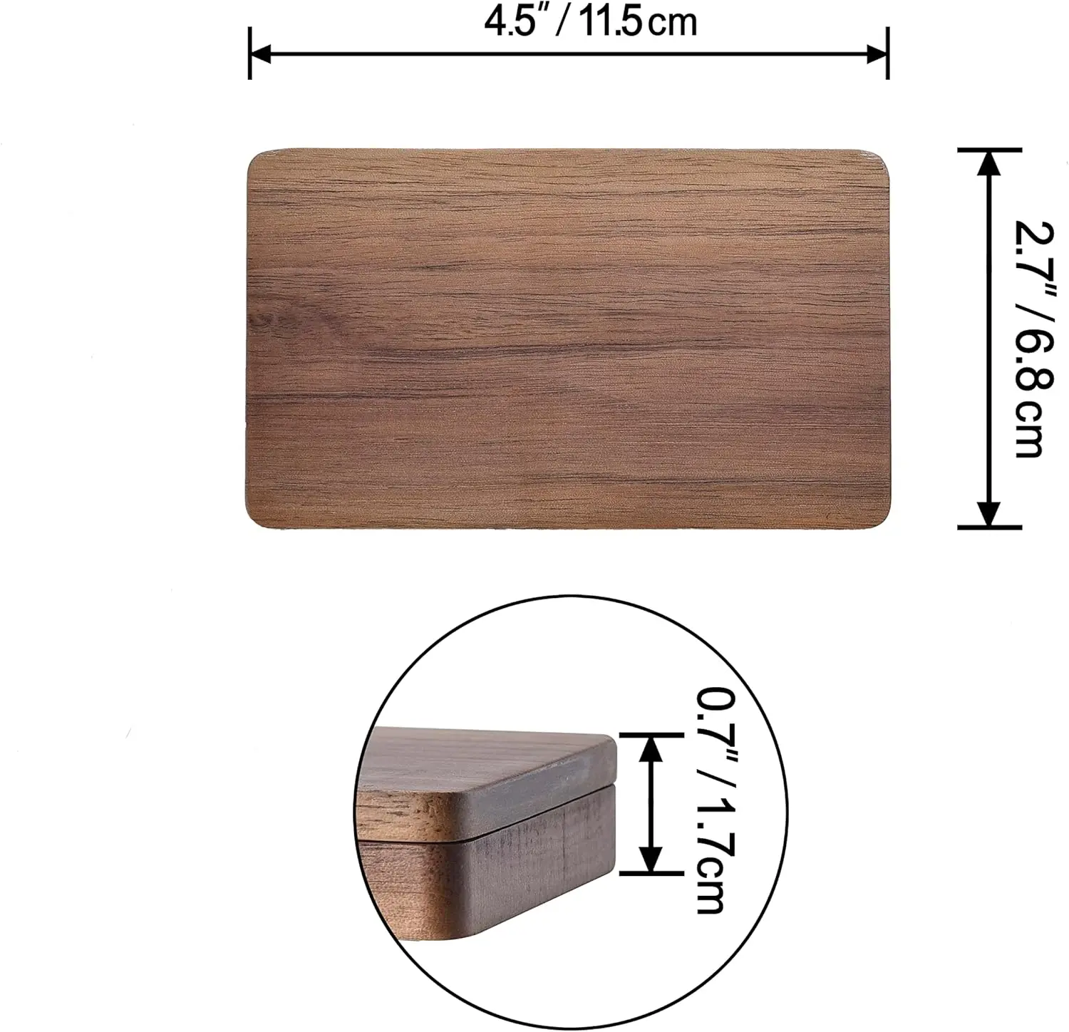 High Quality Black Walnut Wood Business Card Holder Square Wooden Box Magnetic Closure Stylish Credit Card Case Home Office Art