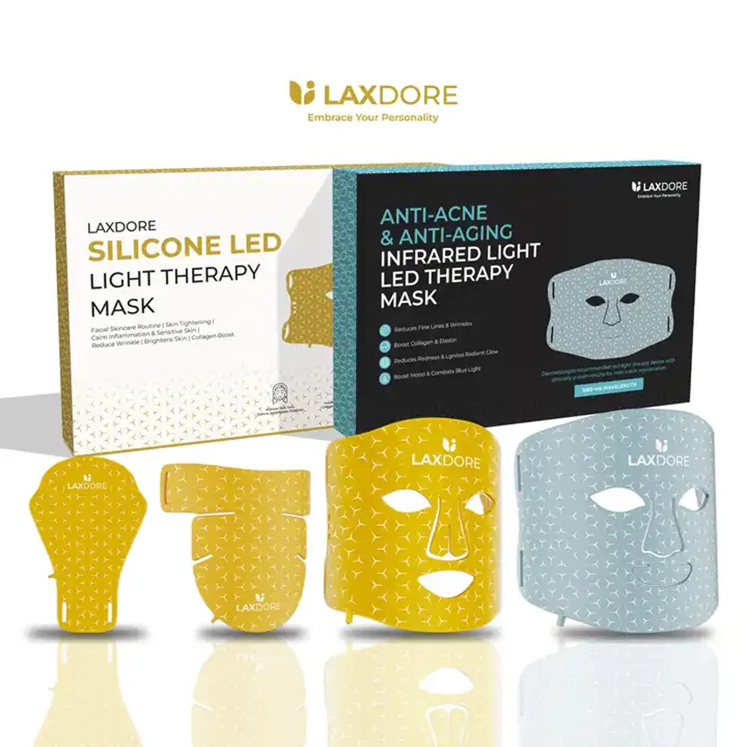 Before And After 660nm Led Mask Face Near Infrared Led Light Therapy Masks Face Facial Light Therapy For Face & Neck Skincare