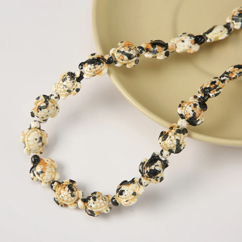 Ciyuan Synthetic Turquoise Beads Cartoon Turtle Loose Diy Bracelet Semi-finished Color Beaded Jewelry Accessories