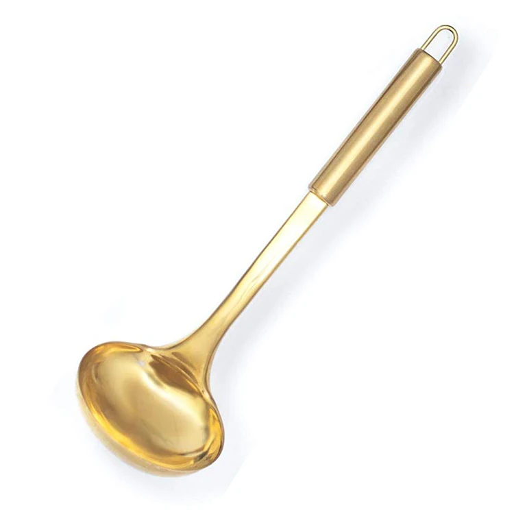 Chinese cooking tools type Rose gold stainless steel soup spoon kitchen ladle