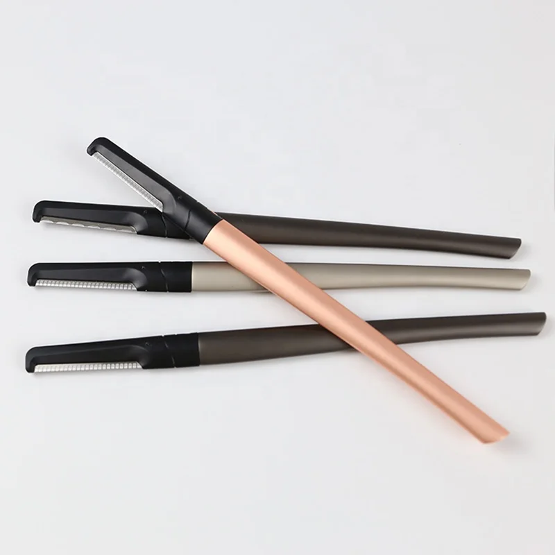 Customized Women Dermaplaning Face Exfoliating Tool Blade Metal Handle Facial Eyebrow Razor