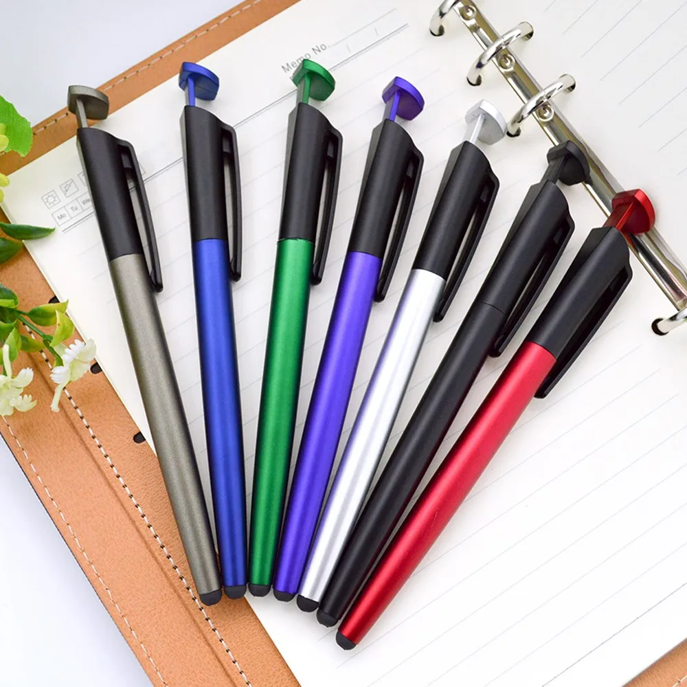 customized I-touch stylus ballpoint pens,Plastic I-clean stylus touch screen ball pen with mobile stand holder and screen eraser