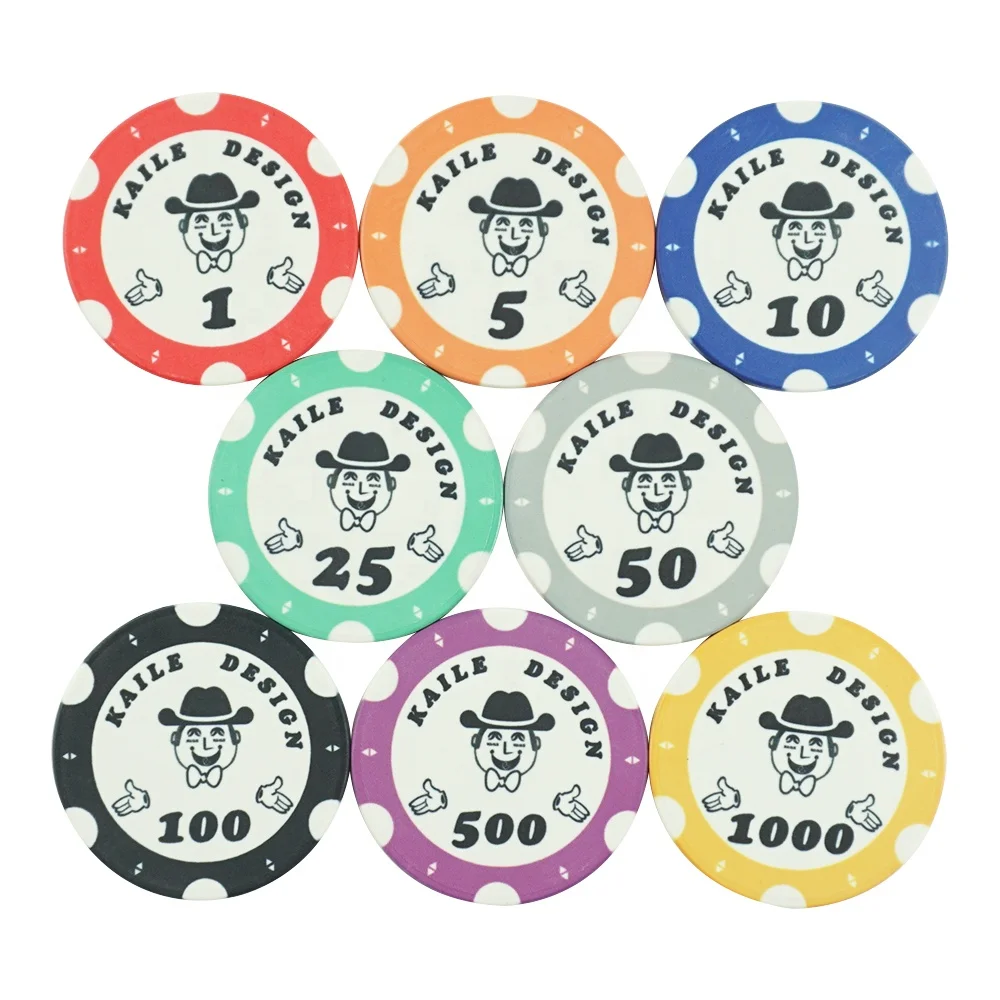 Kaile custom design 39mm ceramic poker chips 10g free design and free sample set chips da poker for other entertainment products