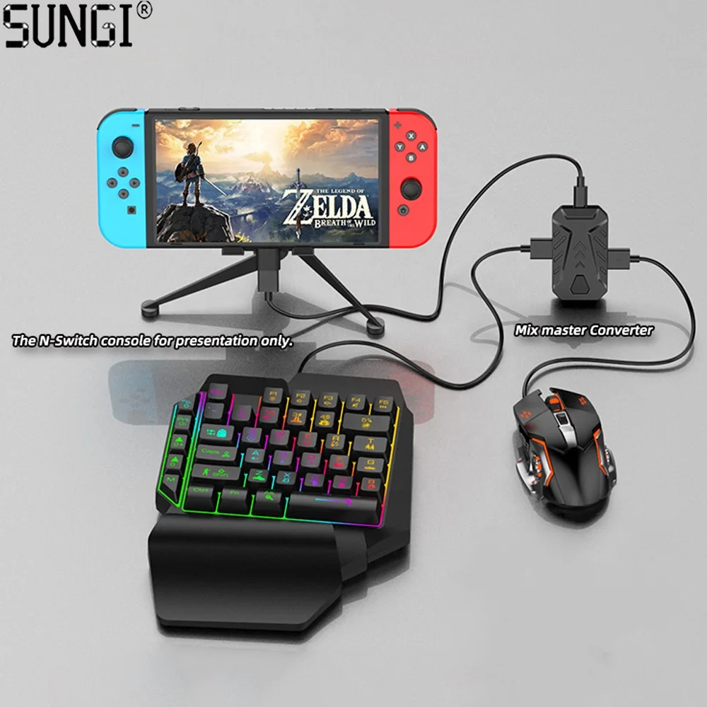 
 Односторонний конвертер для игровой клавиатуры и мыши для PS3/PS4/PS5/Xbox360/XboxONE/Xbox серии X/консолей Switch  