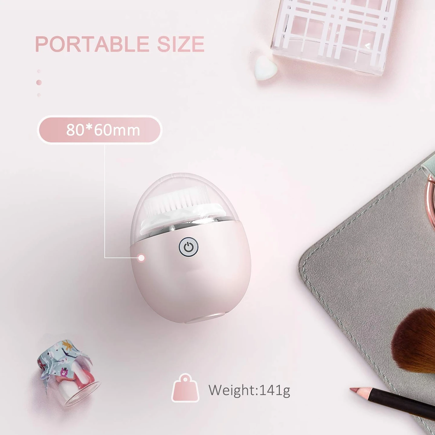 2022 New beauty product mini electric sonic silicone waterproof  vibrating facial cleansing brush