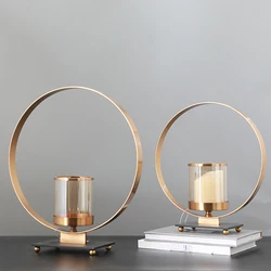 Unique home decor wedding antique brass metal glass tealight candle holder vase