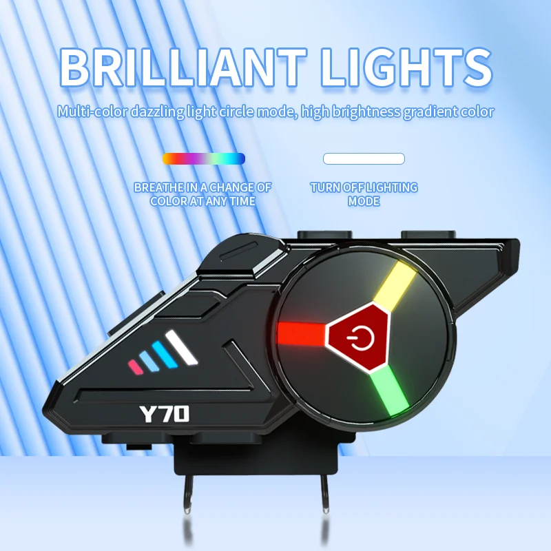 Hot Sale Motorcycle Bt Intercom With Fm Radio Helmet Bt 5.3 Headphones Outdoor Waterproof Helmet Earphone