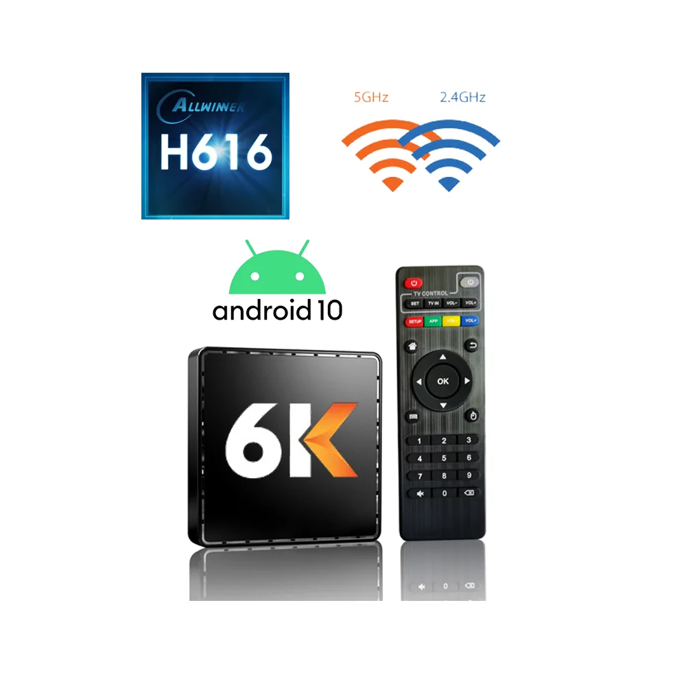 Unbranded H616 2g 16g   Tv Box Android 10.0 Os Smart Tvbox  Quad Core Android Ott Media Player