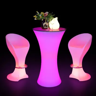 
16 Colorful Light Up LED Bar Table Furniture,Portable Plastic Cocktail LED Bar Lighting Table,Lighted Bar Table For Party 