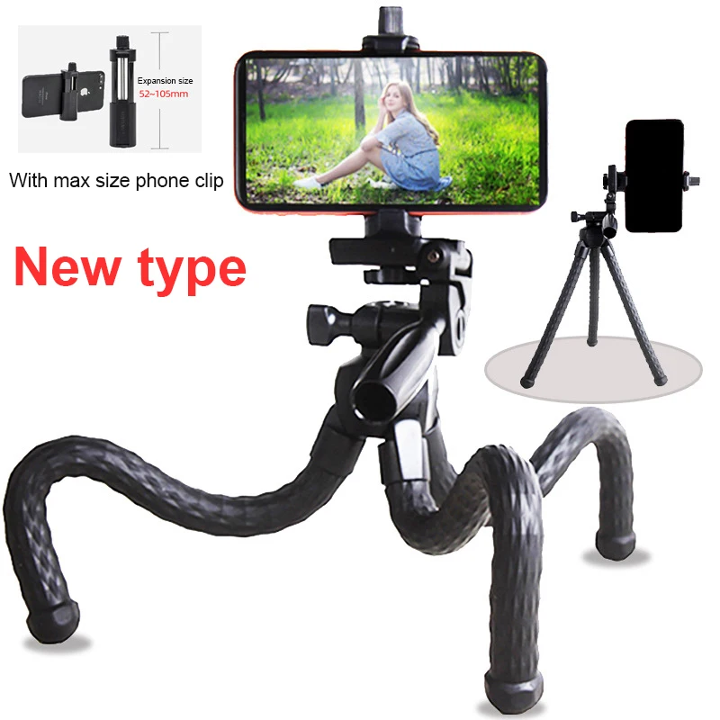 Mini Flexible Portable Octopus Tripod Stand Phone Holder Universal 360 Degree Rotation Bracelet Bike Shower Mobile Phone Holders