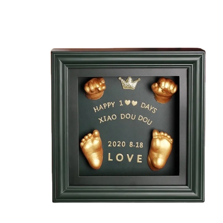 Newborn baby hand model foot model 3D plaster baby lanugo one month one hundred days hand-foot printing clay commemorative photo