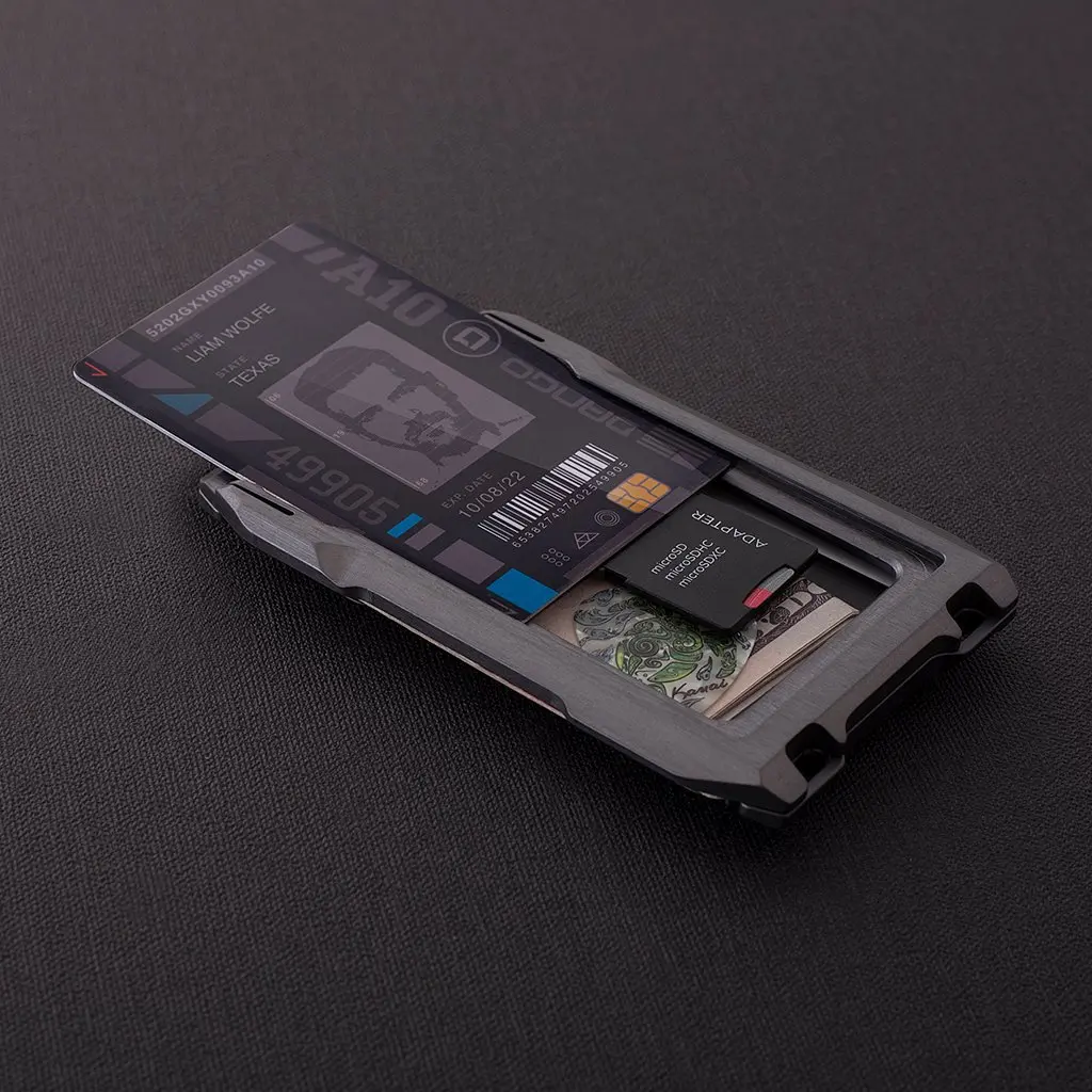  RFID минималистичный Алюминиевый держатель для карт кошелек Тонкий деловой подарка мужской серый Держатель