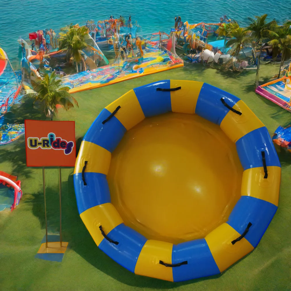 water game custom packraft swim water river raft 2m raft with rubber handle For commercial use water slide inflatable raft slide