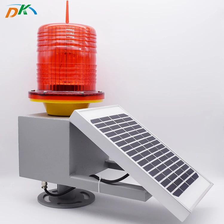 DK LED Solar Aircraft Aviation Obstruction Light Lighting and Circuitry Design White Red Dc3.2v(solar Powered Way) 360 Degree PC