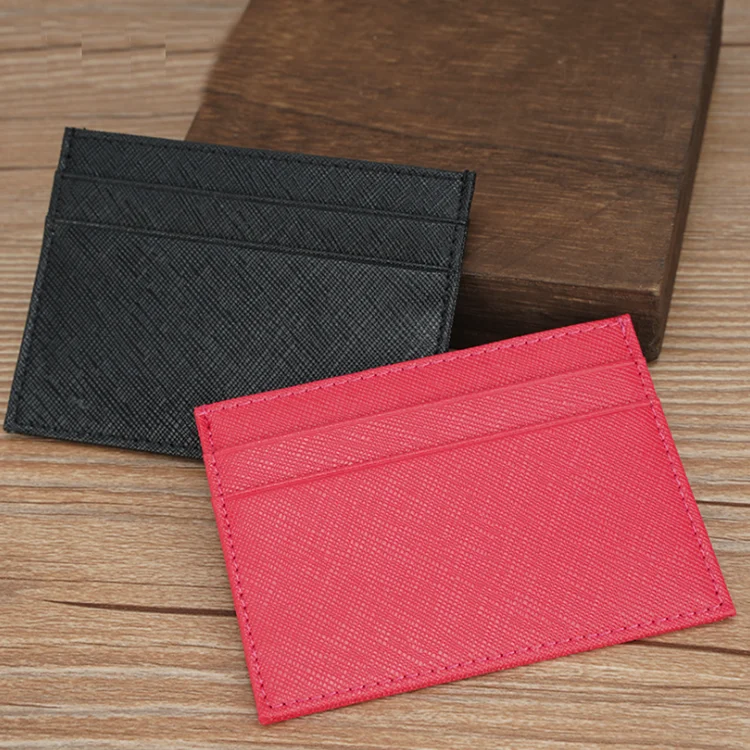 Gionar New Real Leather Women Mini Color Multi-card Saffiano Leather Small Card Holder for men