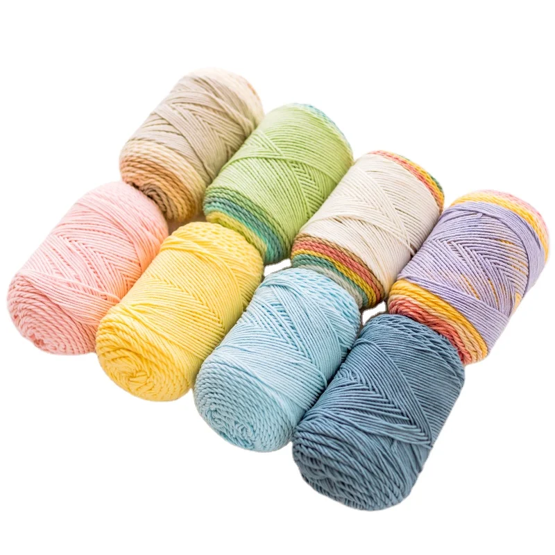 2022 China Yarn Supplier 5ply 100g Milk Cotton Yarn Dyed Acrylic Blended Yarn For Knitting
