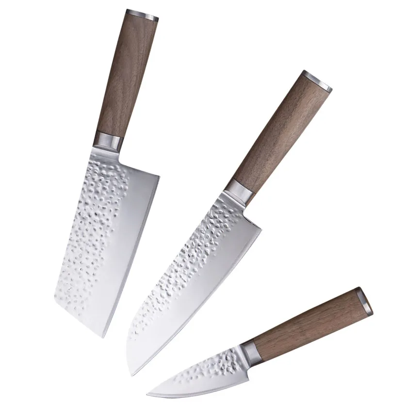 Sankotu Cleaver Knife 3pcs Kitchen Knife Set German 1.4116 Stainless Steel Hammer Traces Kitchen Knives Sets Kitchen Tools
