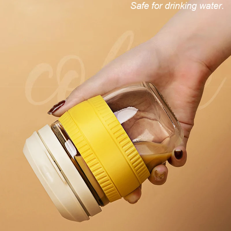 Microwave Safe BPA Free Glass Coffee Travel Mug with Spill-proof Lid