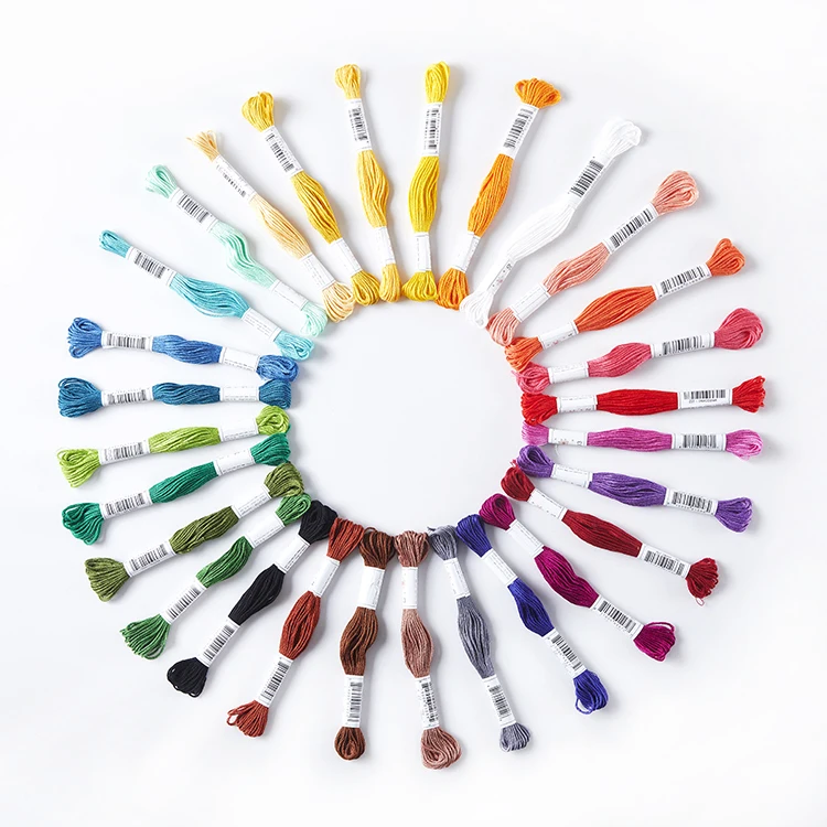 100% Egyptian Cotton  Cross Stitch Thread High Quality Embroidery Floss customized color