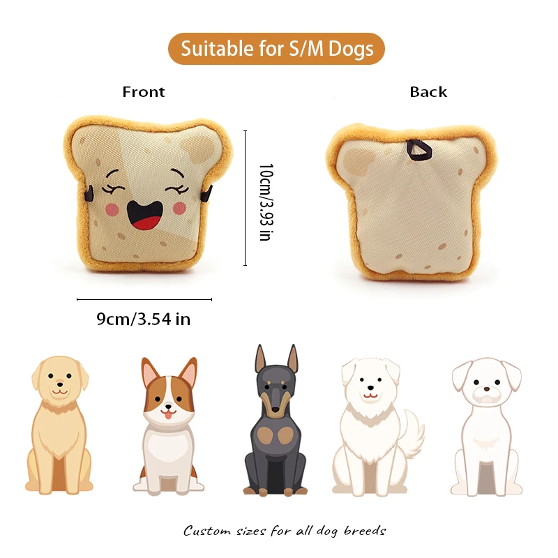 Luxury Design Chewing Small Puppy Squeaky Dog Toys Food Cute Interactive Stuffed Plush Crinkle Durable Dog Chew Toy for Dogs