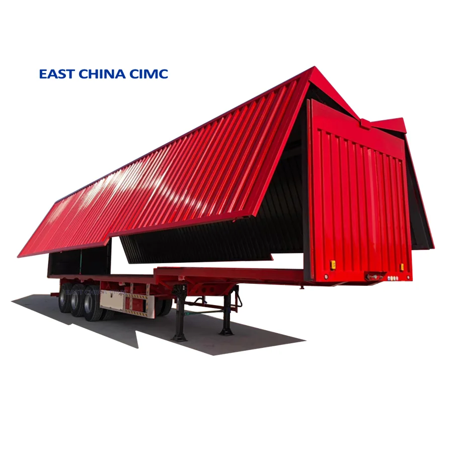 High Quality 3 Axles 12 Wheels 40Tons Open Wing Van Truck Semi Trailer For Sale