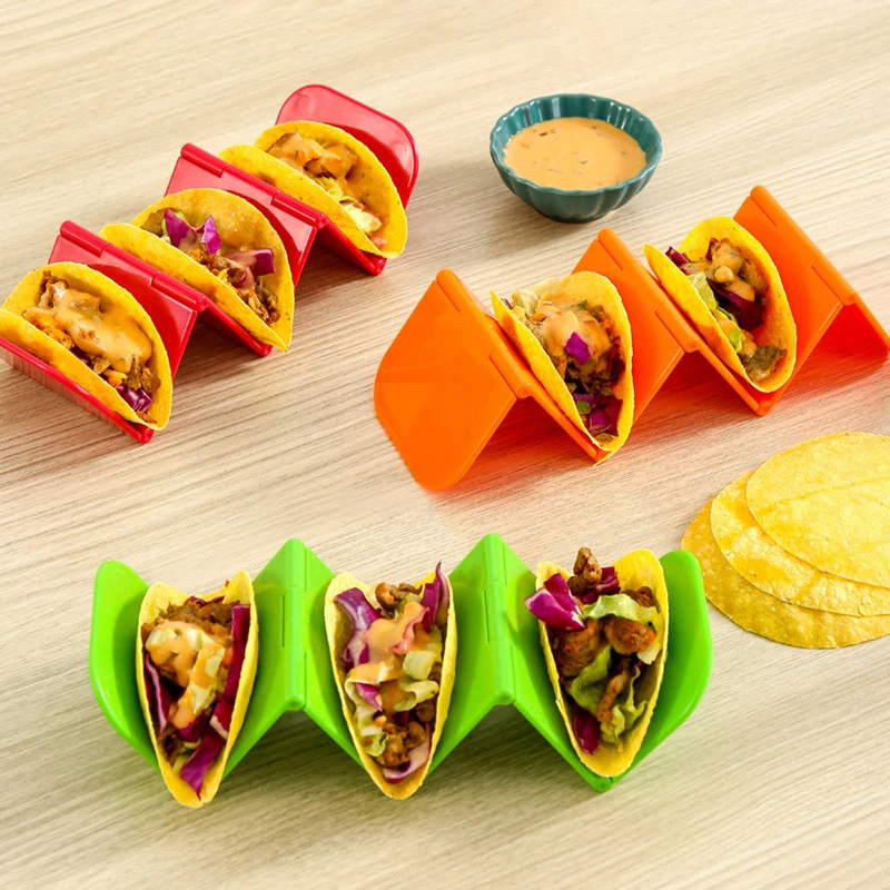 wholesale Food grade plastic taco trays Taco Stand Tray Style, Dishwasher and Microwave oven Available Taco Holder