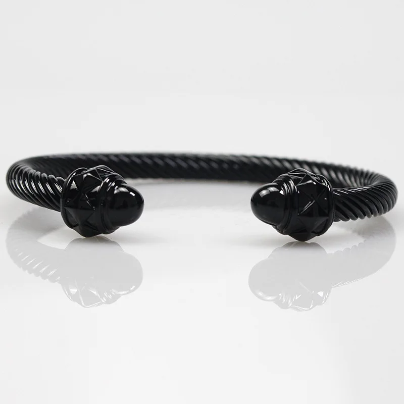 Non Tarnish Fashion Jewelry Bracelets Bangles Colorful Cable Wire Twisted Stainless Steel Cuff Bangle Bracelet For women