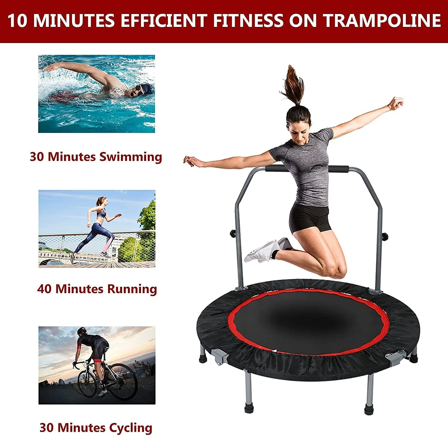 JTB003C Low Price Hot Selling Body Building Foldable Fitness Mini Jumping Trampoline, Jumping Fitness Trampoline