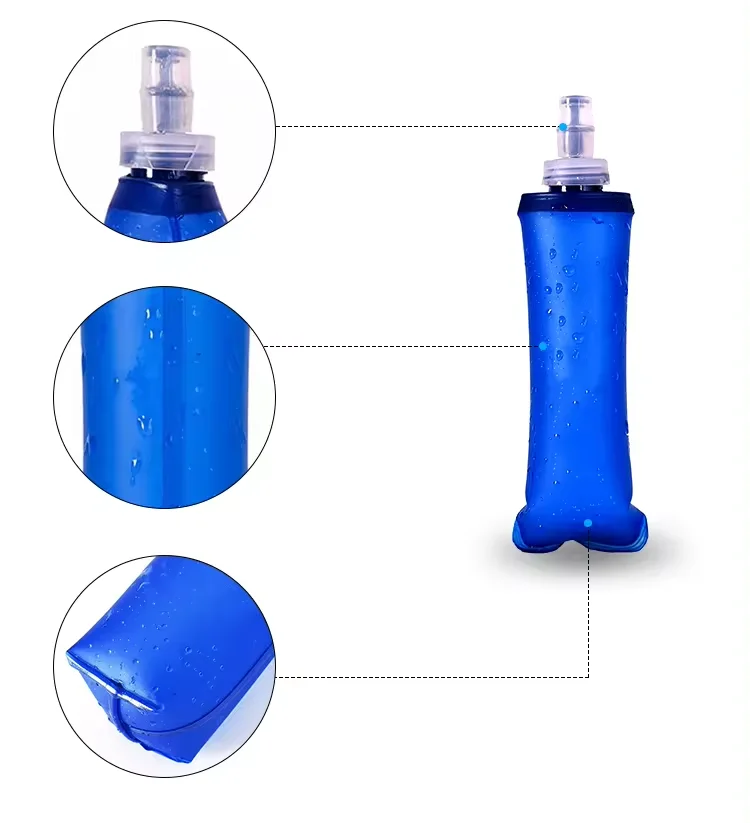 Flexible TPU  Water bottle-Travel Soft Squeeze Flask-Ideal for Hydration Outdoor Activity(500ml/17oz BPA-Free handle