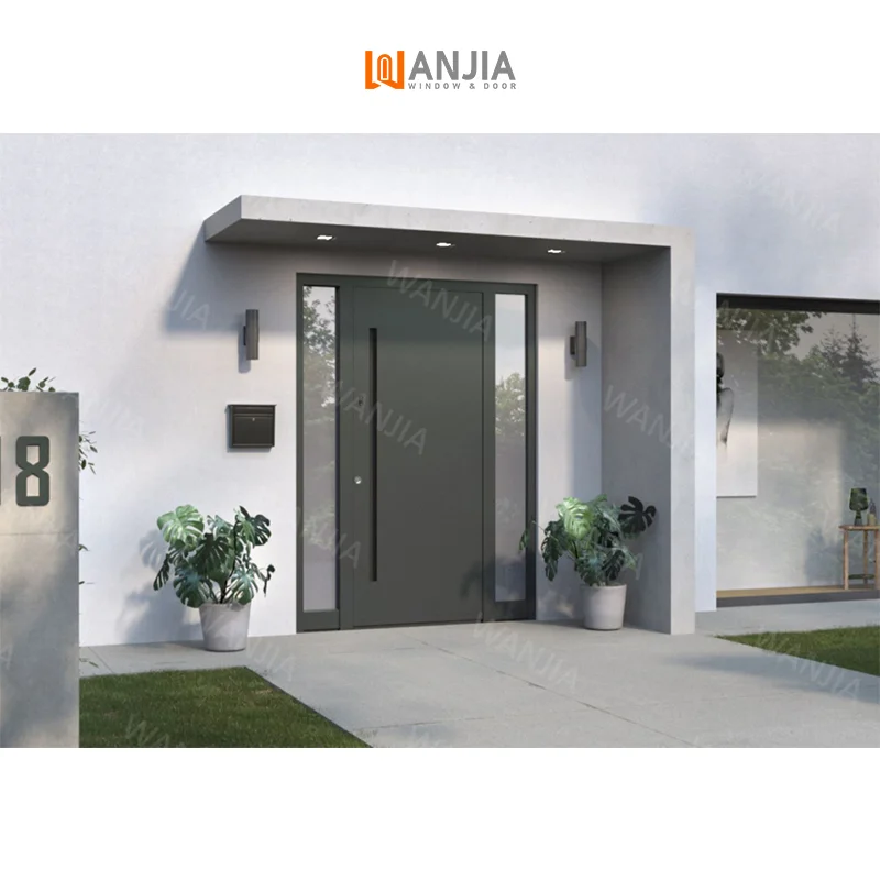 Factory direct main single door designs steel main entry doors metal main front entry pivot security doors