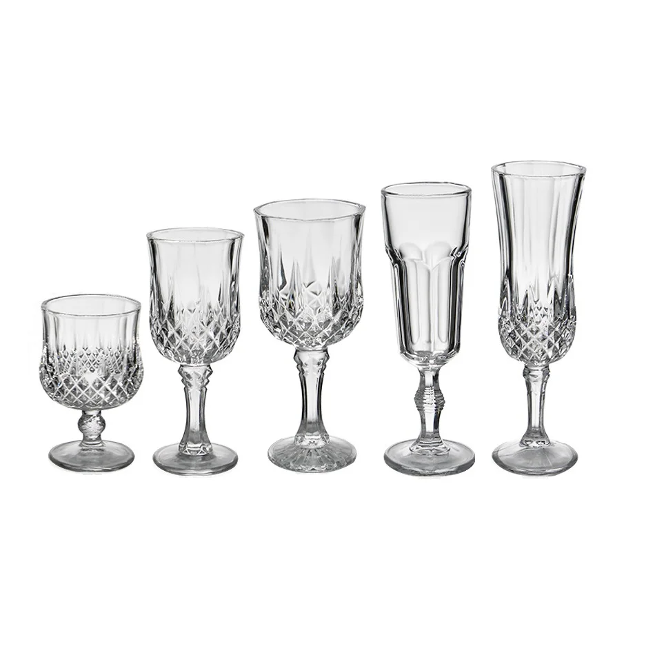 Wholesale lead free glass exquisite smooth cup mouth Diamond goblet cup wine glass brandy champagne glass