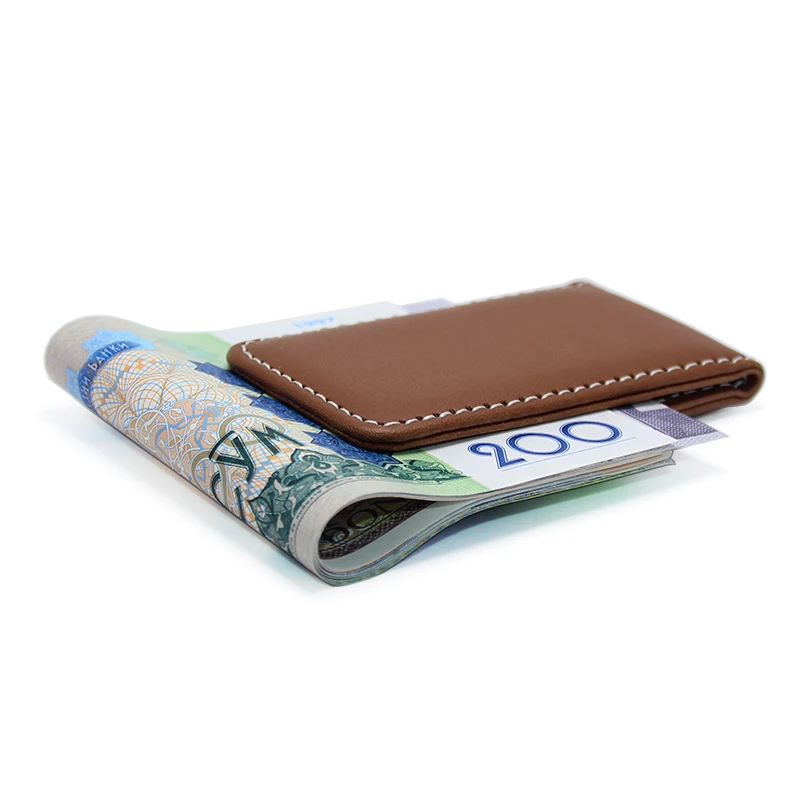 Магнитный Карманный Кошелек из искусственной кожи с зажимом для денег, минималистичный кошелек, тонкий держатель для кредитных карт, кожаный кошелек с зажимом для денег