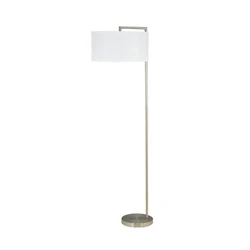 Customized Modern Iron Home Hotel Bedroom Floor Lamp Standing Light with Fabric Shade