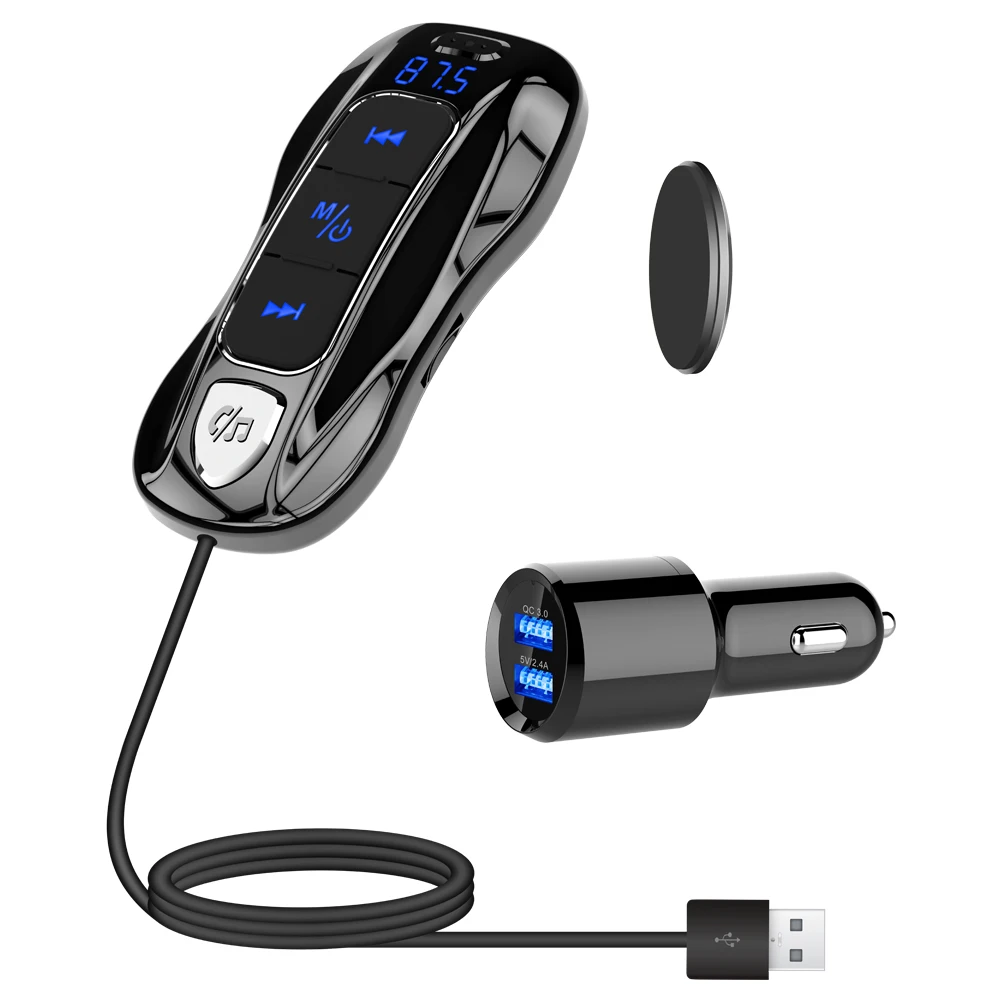 QC3.0 Быстрая зарядка двойной USB порт fm-передатчик Автомобильный MP3-плеер Bluetooth 5 0 приемник музыкальный