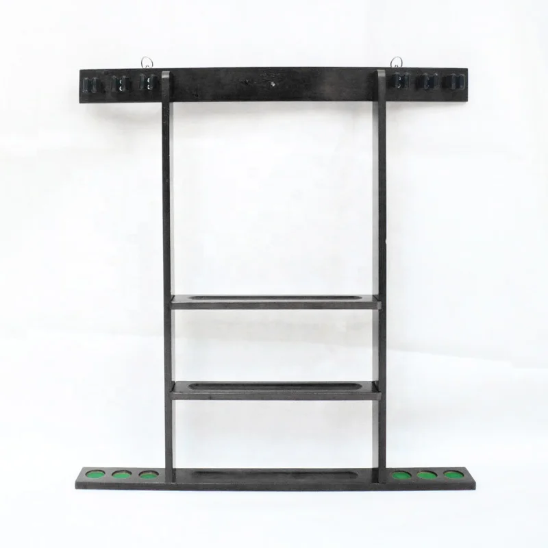 4 Colors Pool Que Resting Wooden Billiard Snooker Cue Wall Mount Racks