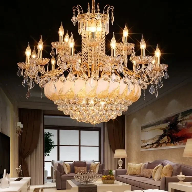 Custom European Retro Hotel K9 Crystal Large Chandelier With Low Price